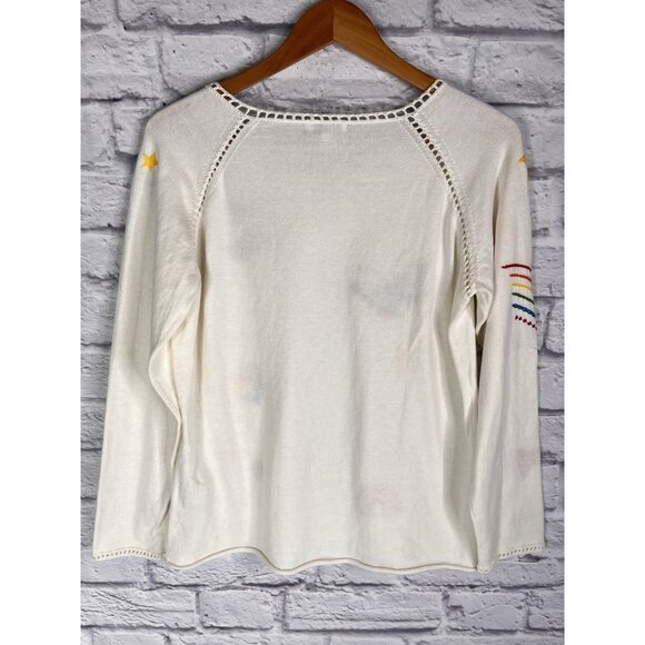 JOHNNY WAS Women's Cream Whimsical Cashmere Blend Sweater Top Small - Picture 5 of 5